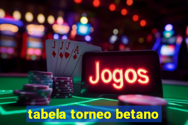 tabela torneo betano